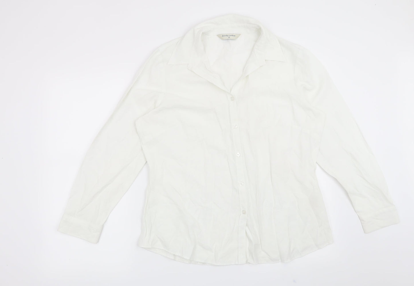 Womens UK Size 18 Dorothy Perkins White Basic Button-Up