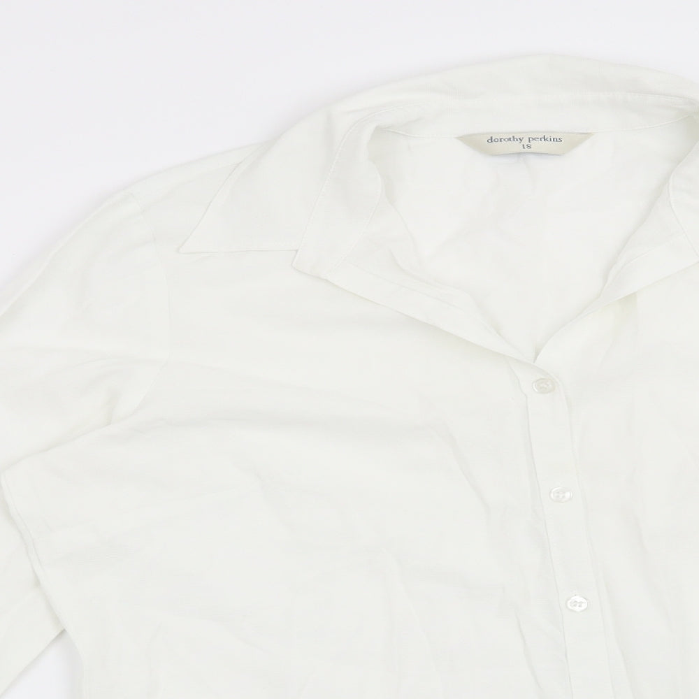 Womens UK Size 18 Dorothy Perkins White Basic Button-Up