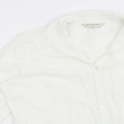 Womens UK Size 18 Dorothy Perkins White Basic Button-Up