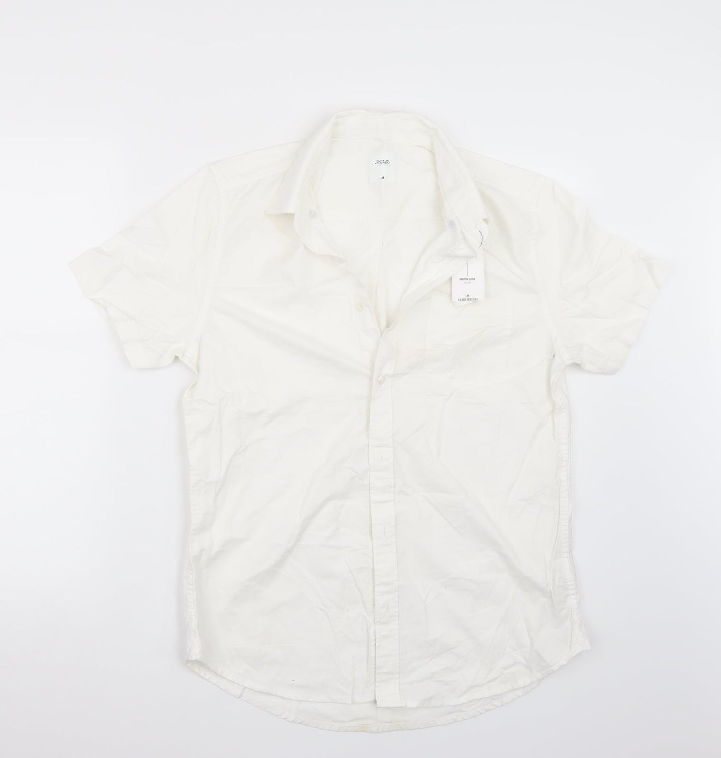Mens UK Size M Burton White  Button-Up Short Sleeve Casual Shirt