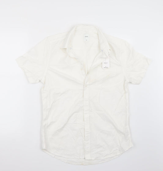 Mens UK Size M Burton White  Button-Up Short Sleeve Casual Shirt