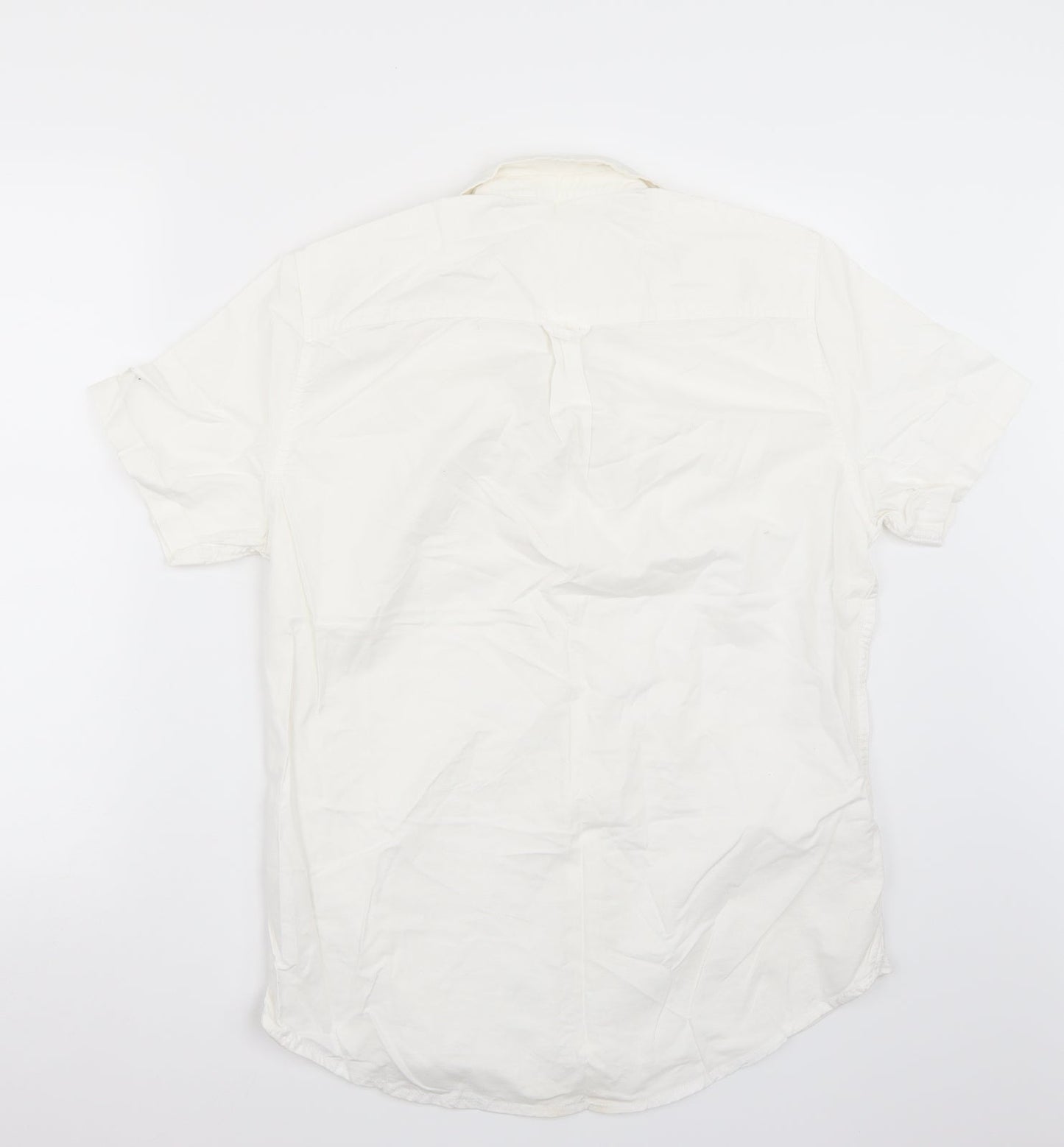 Mens UK Size M Burton White  Button-Up Short Sleeve Casual Shirt