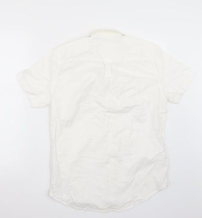 Mens UK Size M Burton White  Button-Up Short Sleeve Casual Shirt