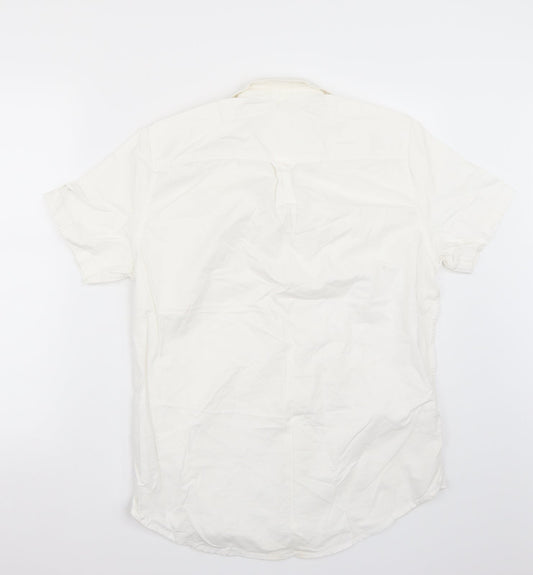 Mens UK Size M Burton White  Button-Up Short Sleeve Casual Shirt