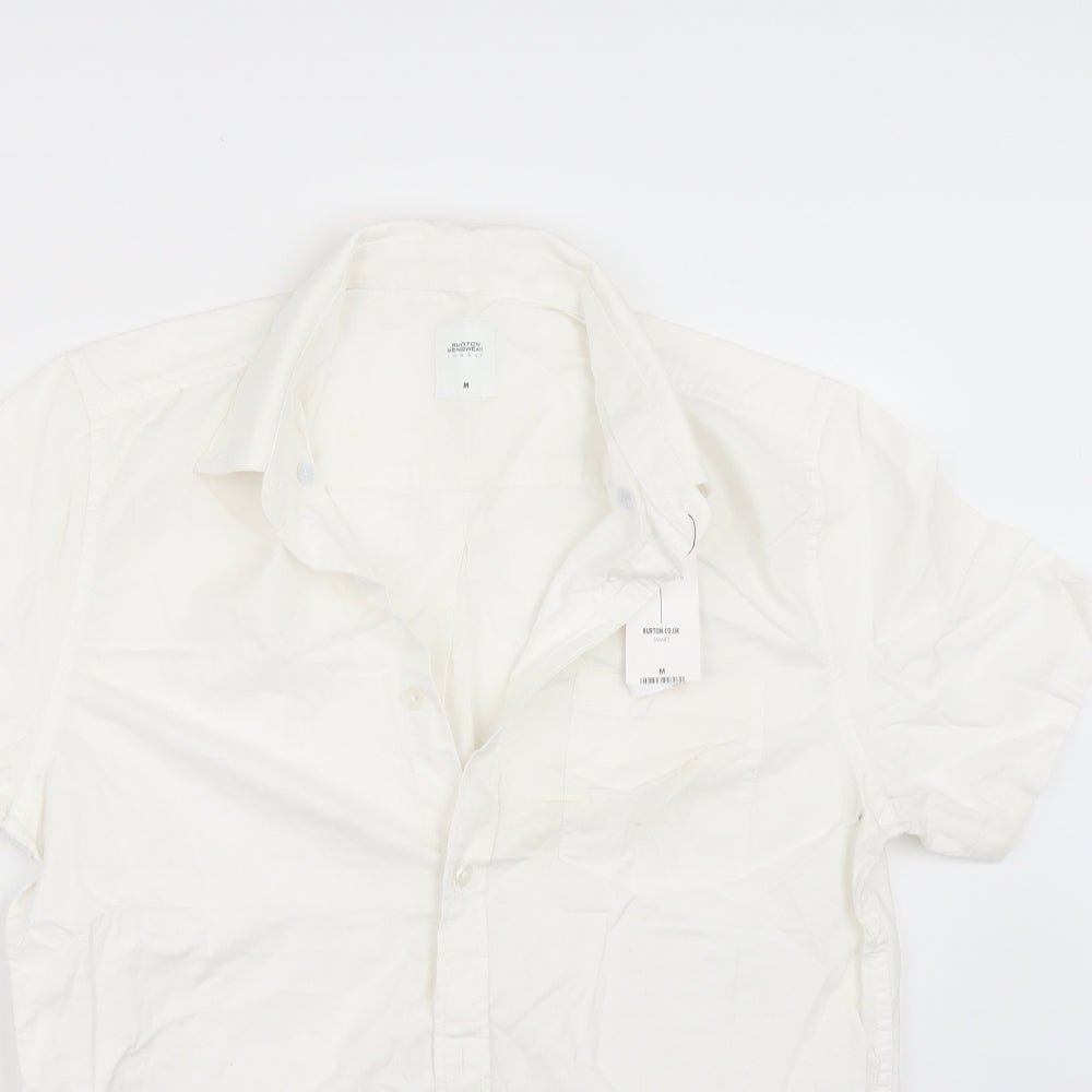 Mens UK Size M Burton White  Button-Up Short Sleeve Casual Shirt