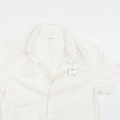 Mens UK Size M Burton White  Button-Up Short Sleeve Casual Shirt