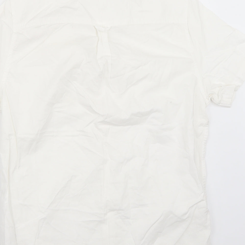 Mens UK Size M Burton White  Button-Up Short Sleeve Casual Shirt