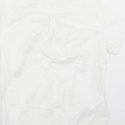 Mens UK Size M Burton White  Button-Up Short Sleeve Casual Shirt