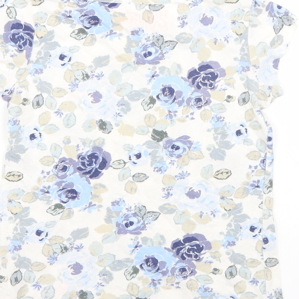 NEXT Girls White Floral  Basic T-Shirt Size 7 Years