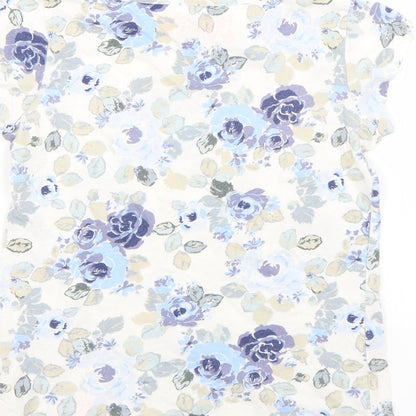 NEXT Girls White Floral  Basic T-Shirt Size 7 Years