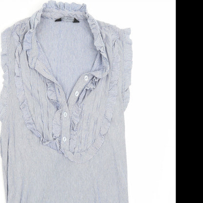 Dorothy Perkins Womens Blue Striped  Basic T-Shirt Size 10
