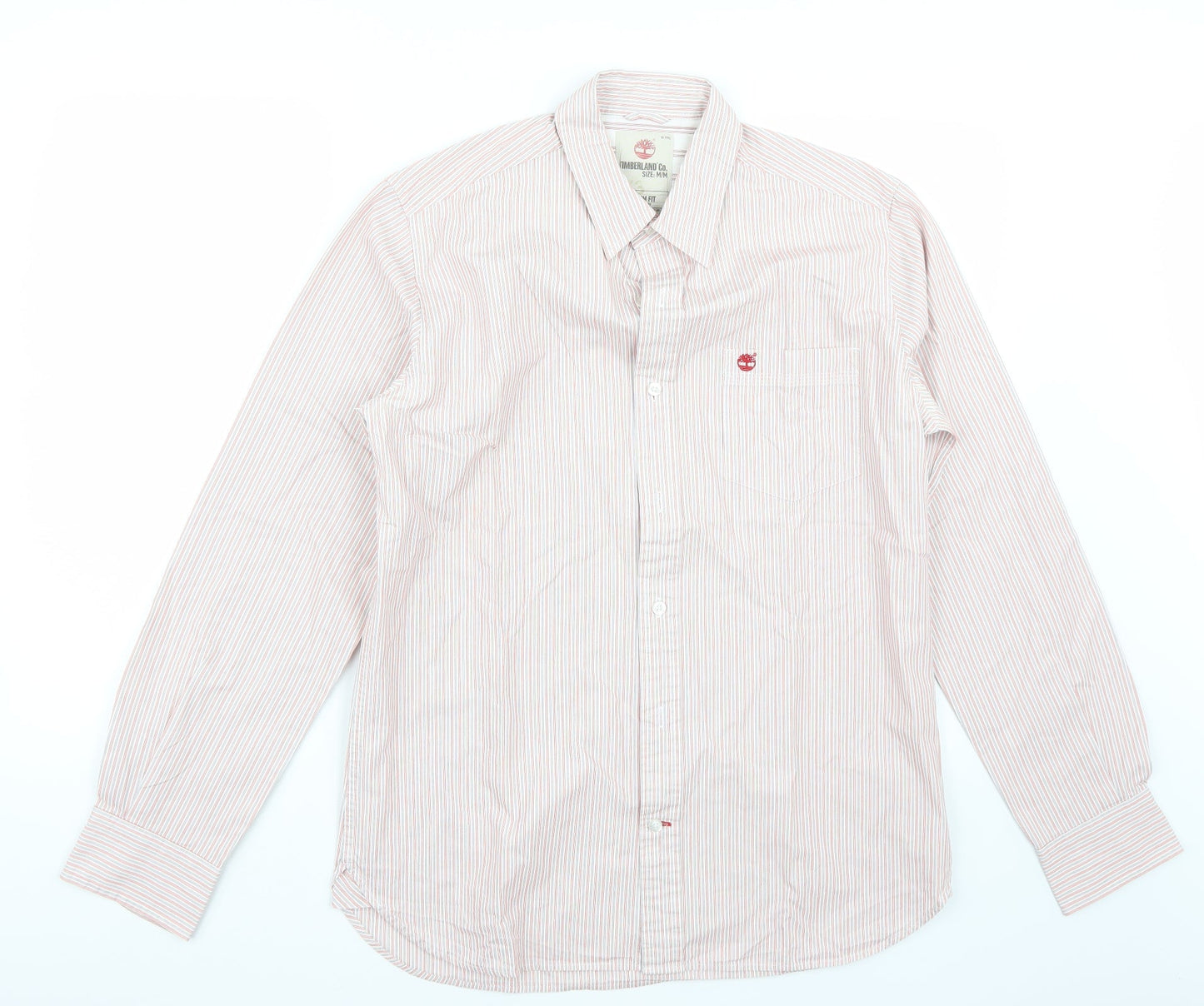 Timberland Mens Red Striped   Button-Up Size M