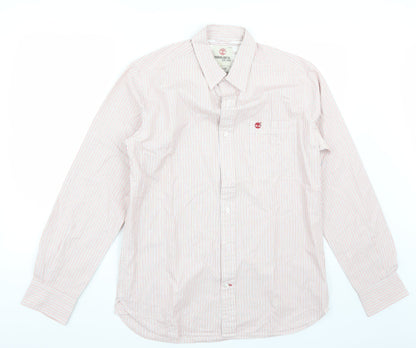 Timberland Mens Red Striped   Button-Up Size M
