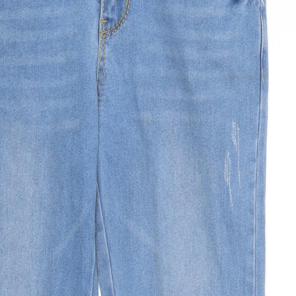 Womens UK Size 30 Preworn Regular Fit Cropped Blue Jeans