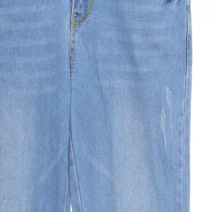 Womens UK Size 30 Preworn Regular Fit Cropped Blue Jeans