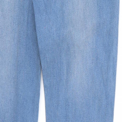Womens UK Size 30 Preworn Regular Fit Cropped Blue Jeans