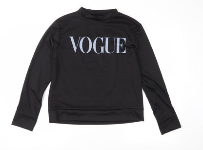 Womens Black   Pullover Sweatshirt Size M