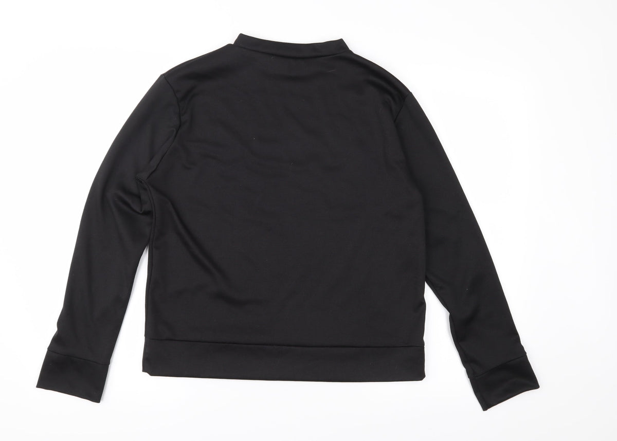 Womens Black   Pullover Sweatshirt Size M