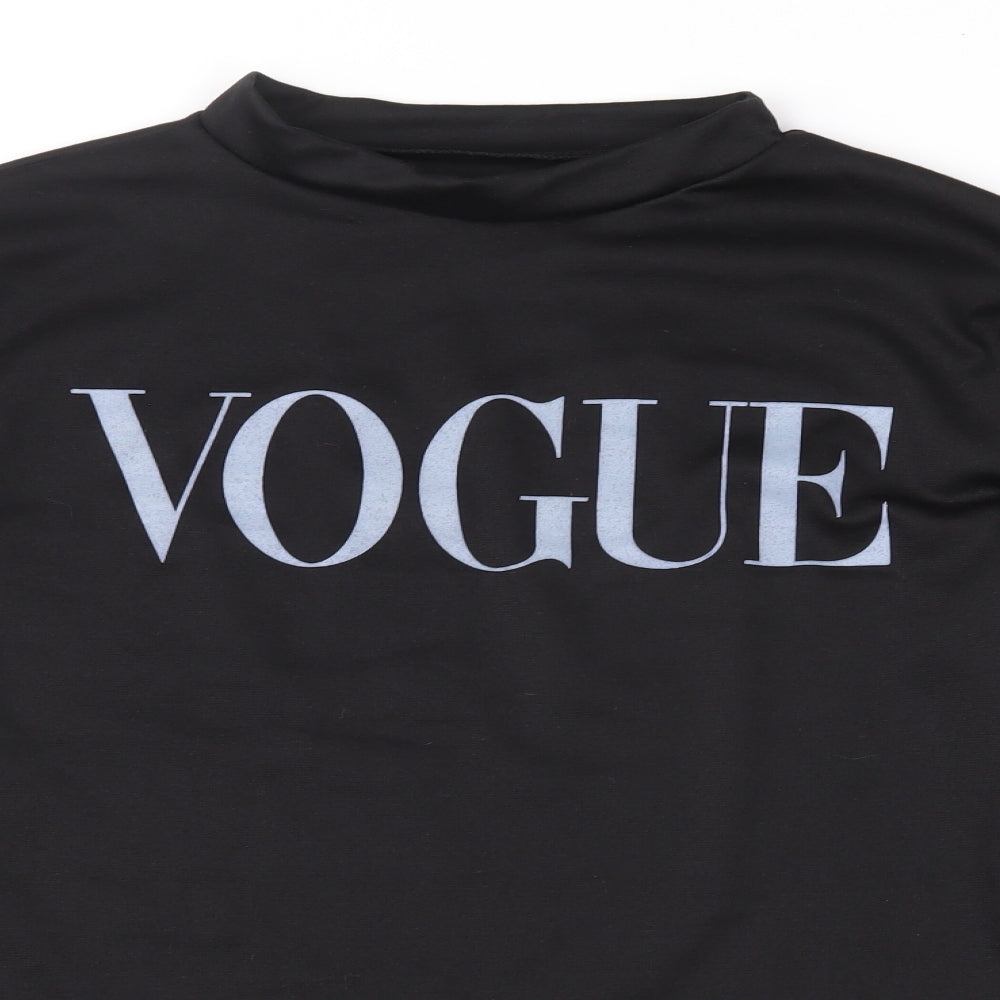 Womens Black   Pullover Sweatshirt Size M
