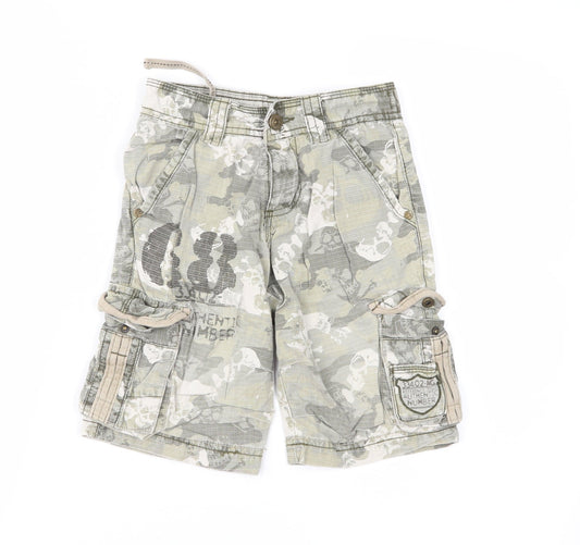 Next Boys Green Camouflage  Cargo Shorts Size 4 Years