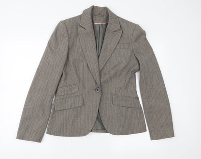Dorothy Perkins Womens Brown Striped  Jacket Suit Jacket Size 12