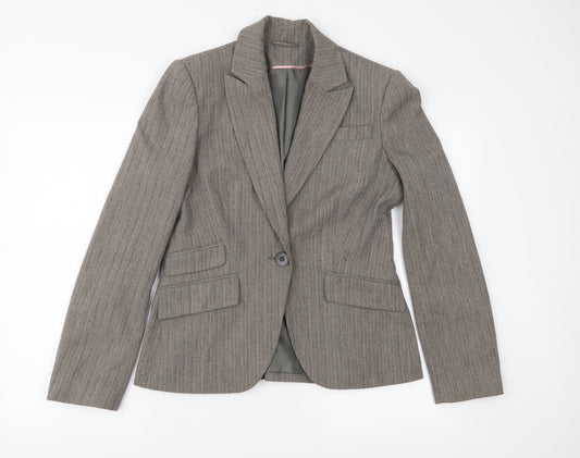 Dorothy Perkins Womens Brown Striped  Jacket Suit Jacket Size 12