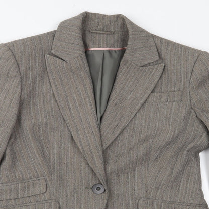 Dorothy Perkins Womens Brown Striped  Jacket Suit Jacket Size 12