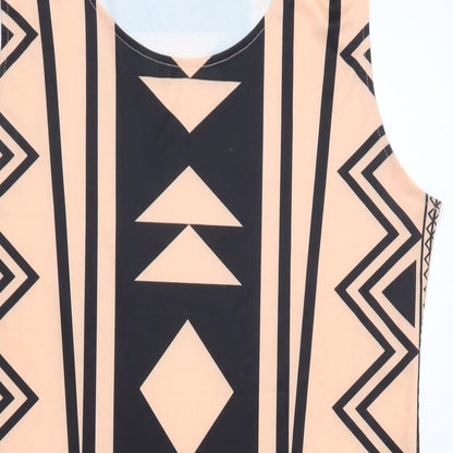 Yoins Womens Pink Geometric  Shift  Size XL