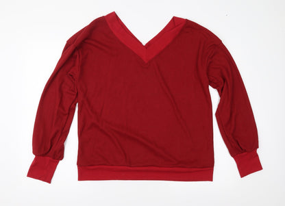 Womens UK Size L Preworn Red Basic Blouse