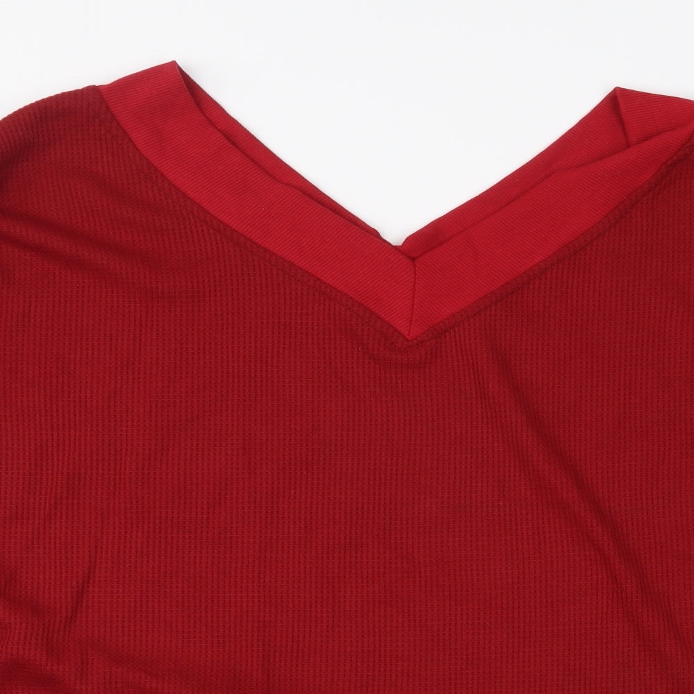 Womens UK Size L Preworn Red Basic Blouse