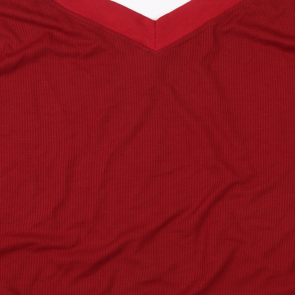 Womens UK Size L Preworn Red Basic Blouse