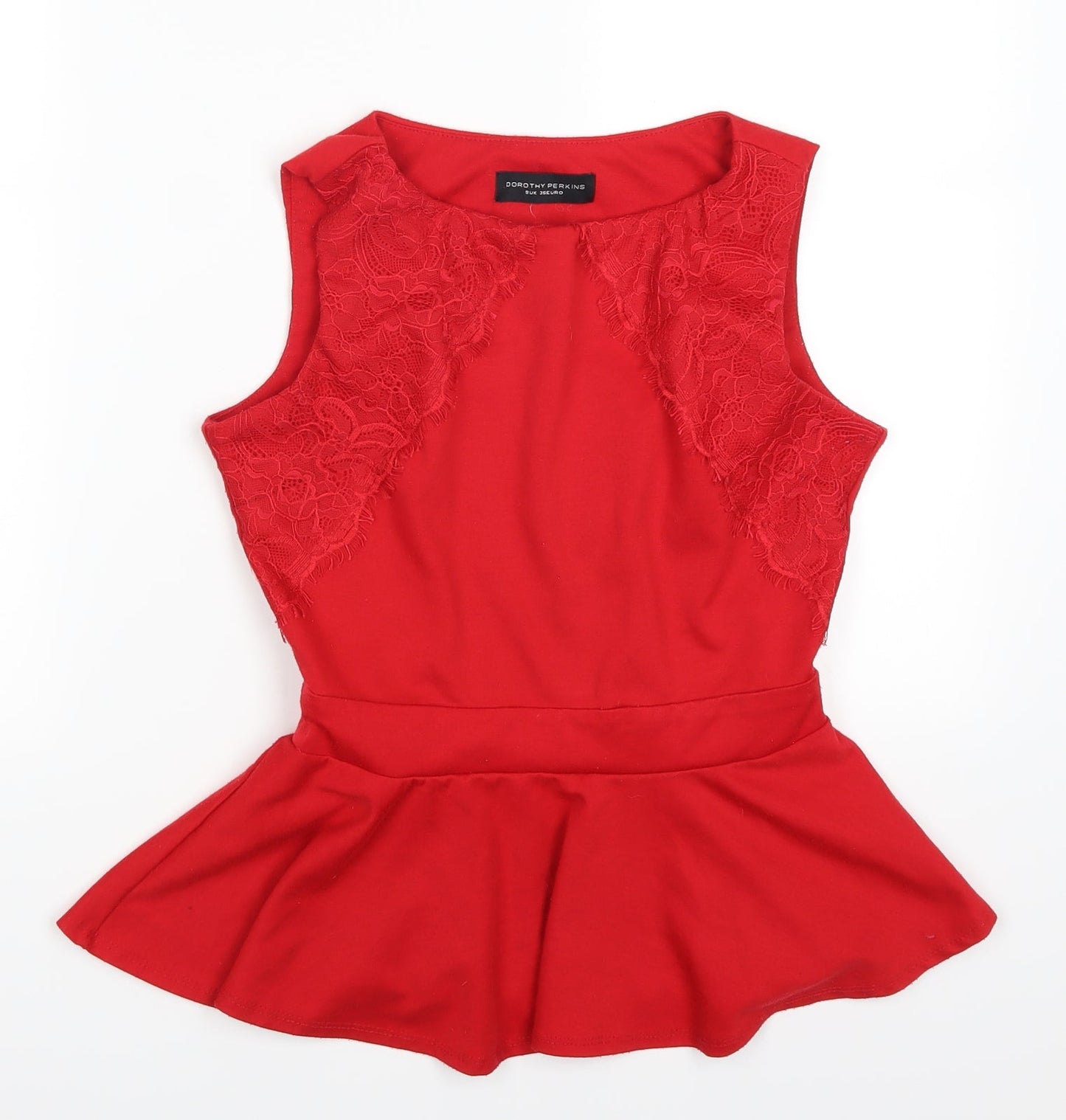 Womens UK Size 8 Dorothy Perkins Red Basic Tank