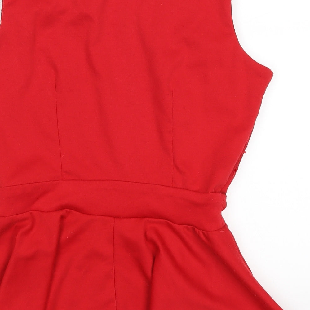 Womens UK Size 8 Dorothy Perkins Red Basic Tank