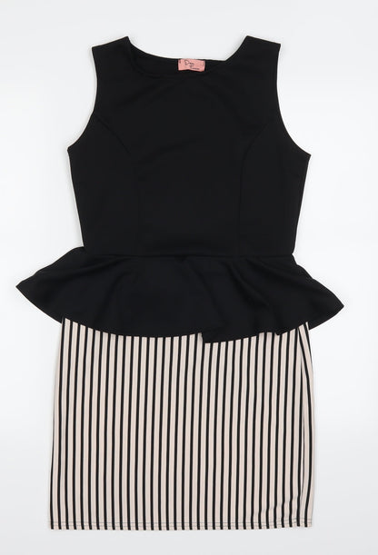 Dayla London Womens Black Striped  Mini  Size 12