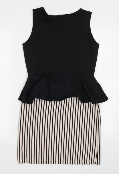 Dayla London Womens Black Striped  Mini  Size 12