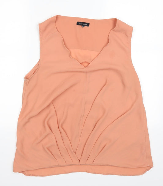 Womens UK Size 16 New Look Orange Basic Tank