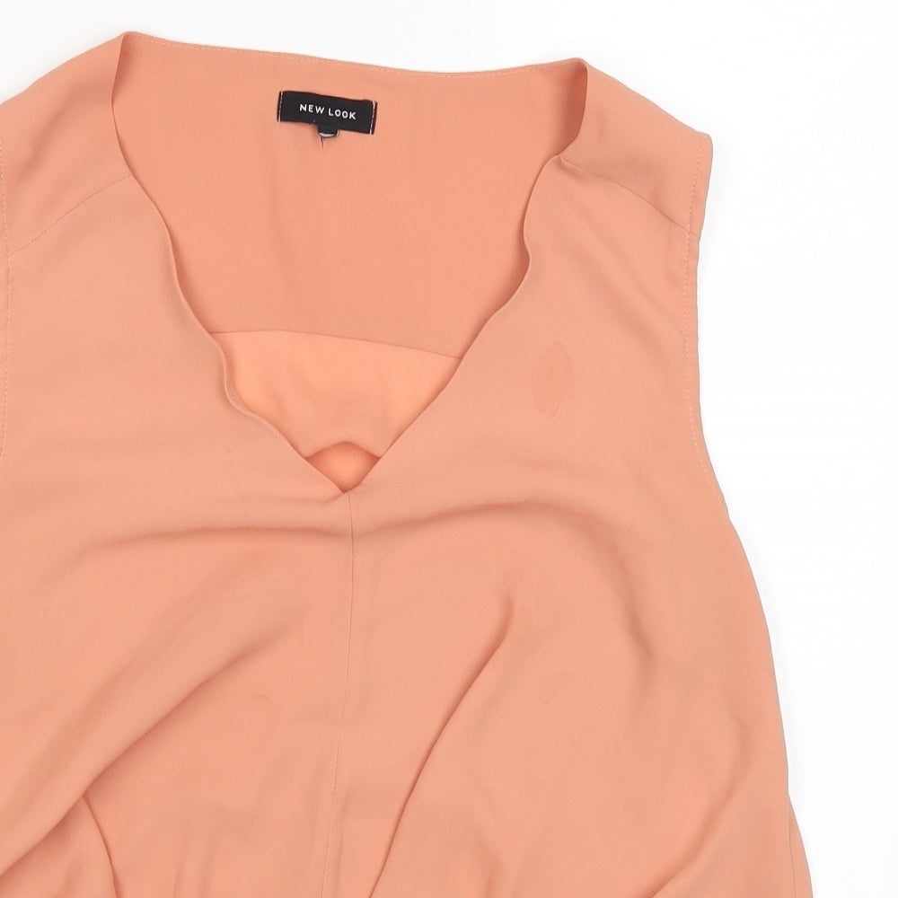 Womens UK Size 16 New Look Orange Basic Tank