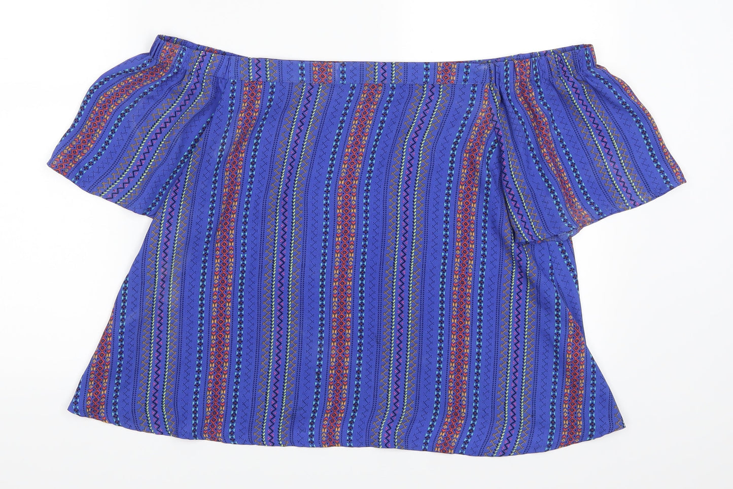 Womens UK Size 12 New Look Blue Basic Blouse