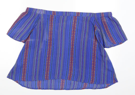 Womens UK Size 12 New Look Blue Basic Blouse