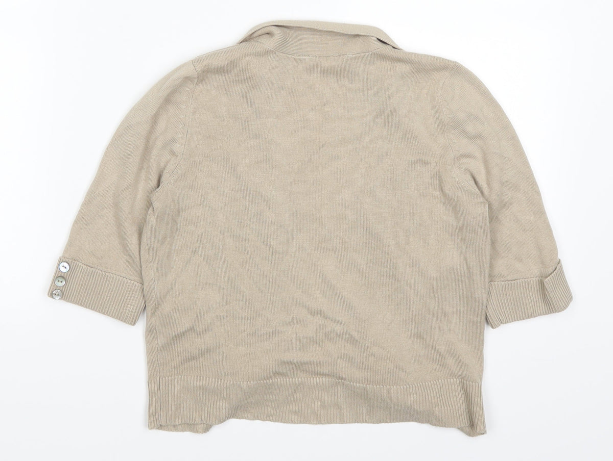 BHS Womens Beige   Cardigan Jumper Size 10