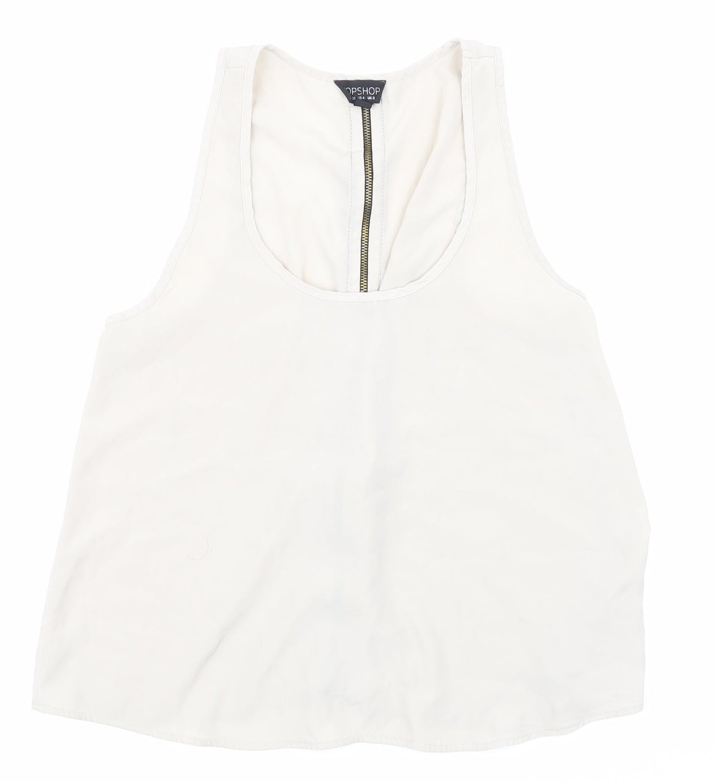 Womens UK Size 8 Topshop Beige Basic Blouse