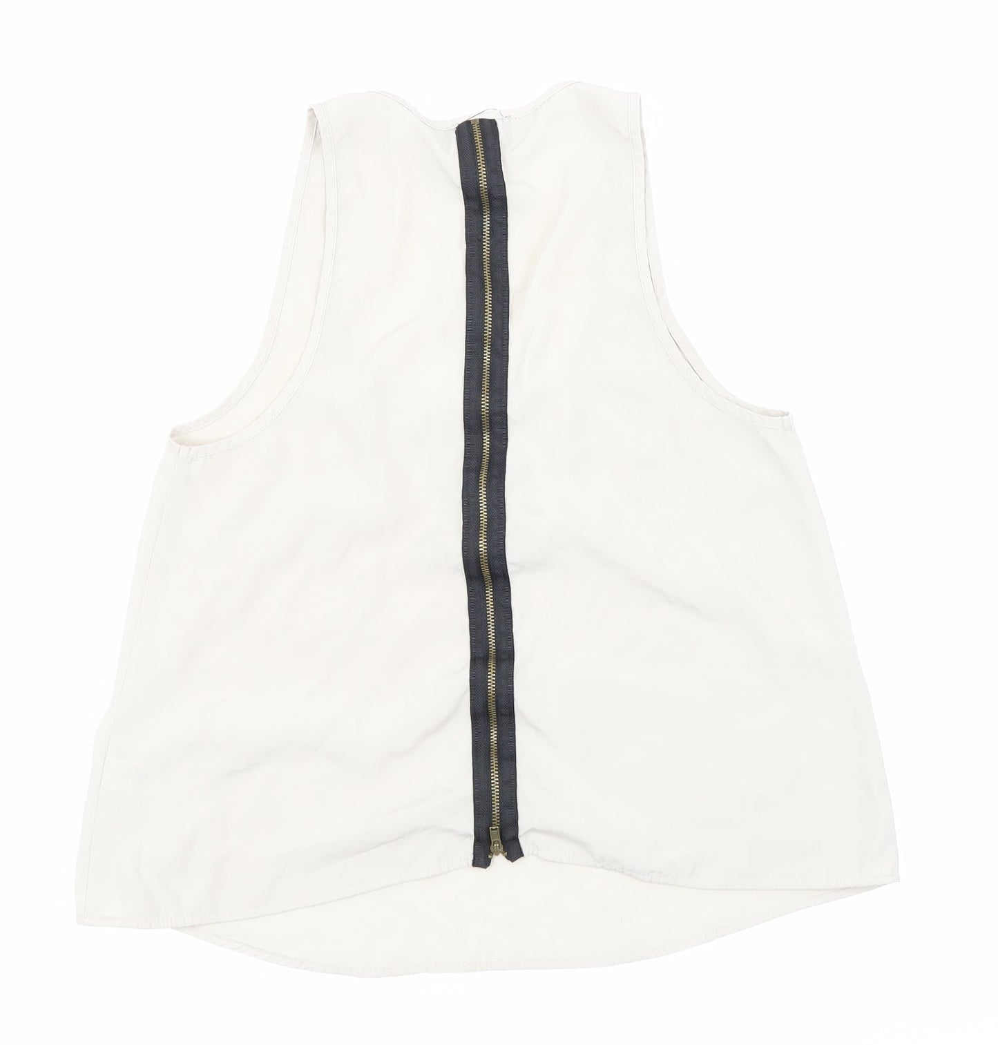 Womens UK Size 8 Topshop Beige Basic Blouse