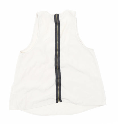 Womens UK Size 8 Topshop Beige Basic Blouse
