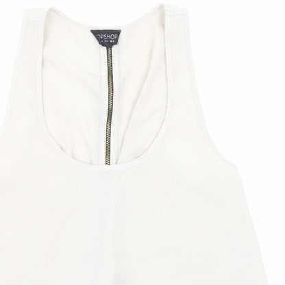 Womens UK Size 8 Topshop Beige Basic Blouse
