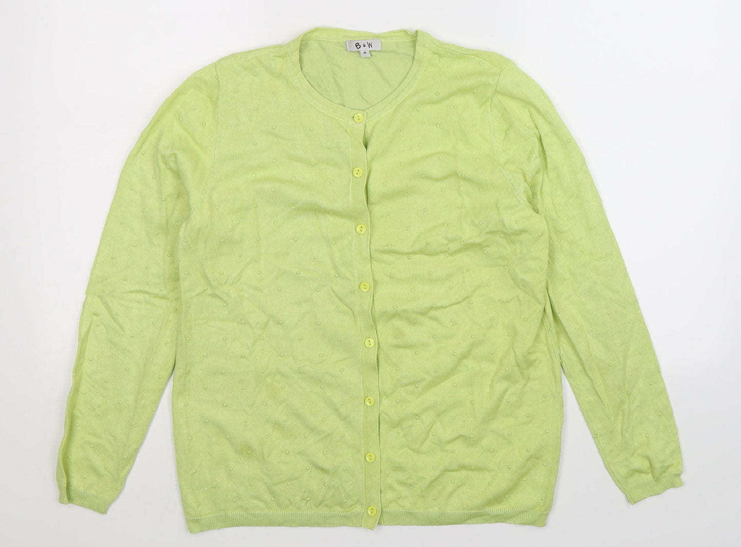 B&V Womens Green  Knit Cardigan Jumper Size M