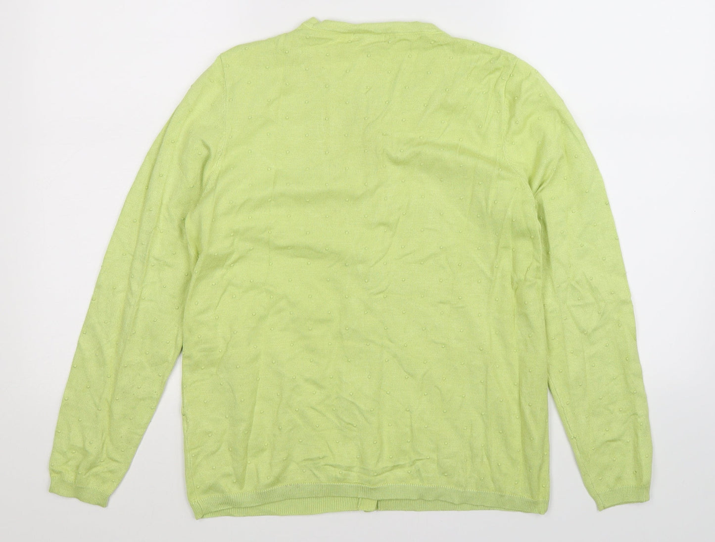 B&V Womens Green  Knit Cardigan Jumper Size M