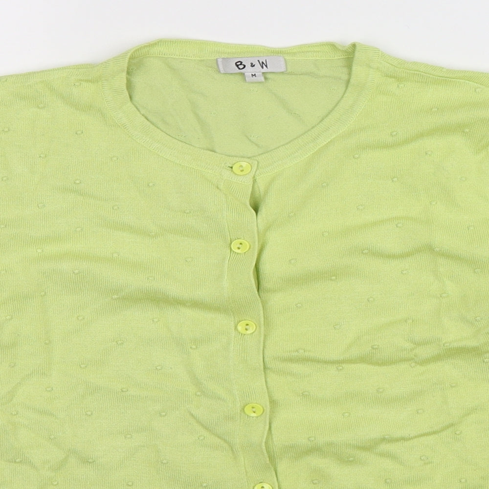 B&V Womens Green  Knit Cardigan Jumper Size M