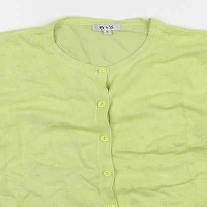 B&V Womens Green  Knit Cardigan Jumper Size M