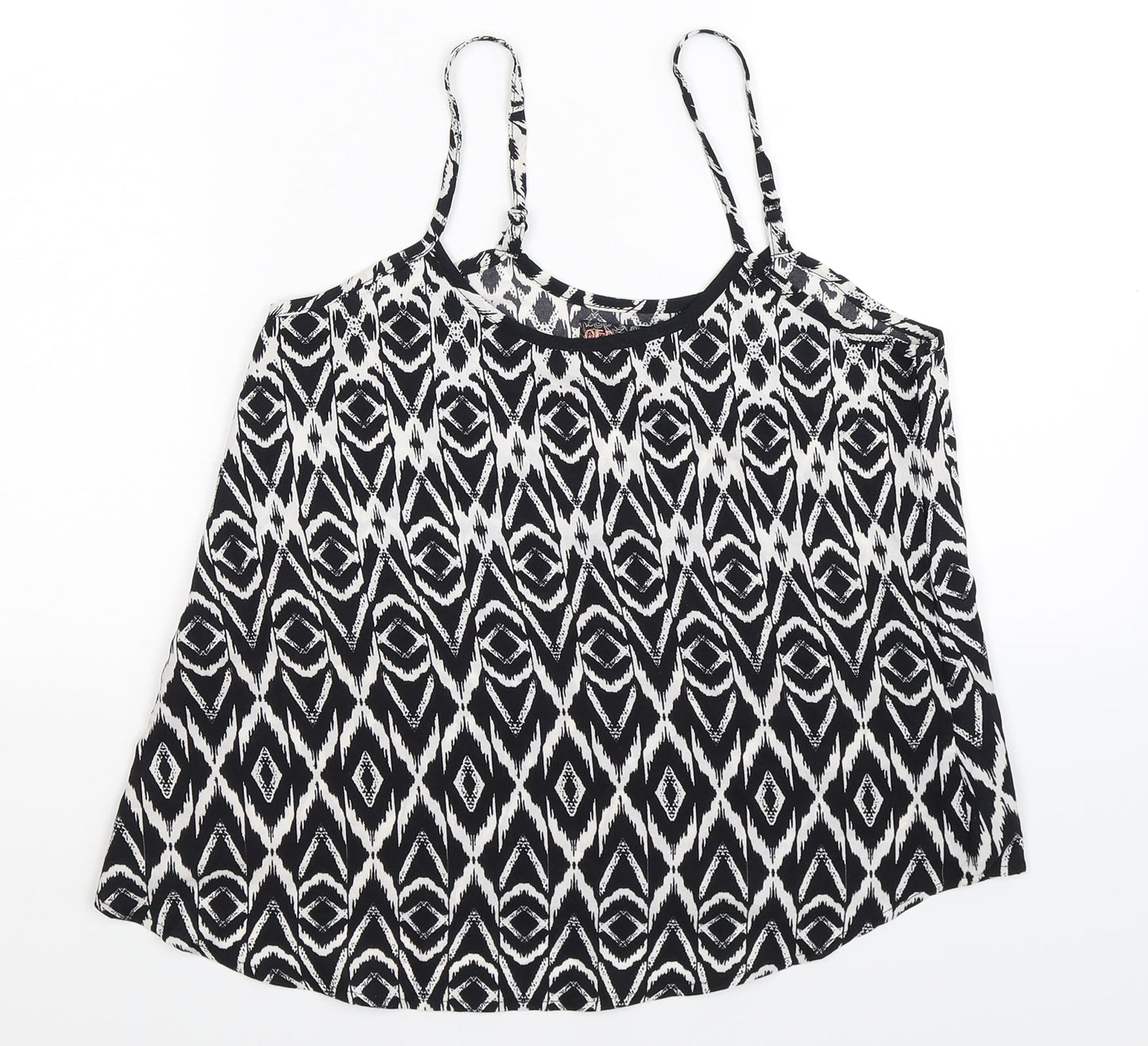 QED London Womens Black Geometric  Basic Tank Size 10