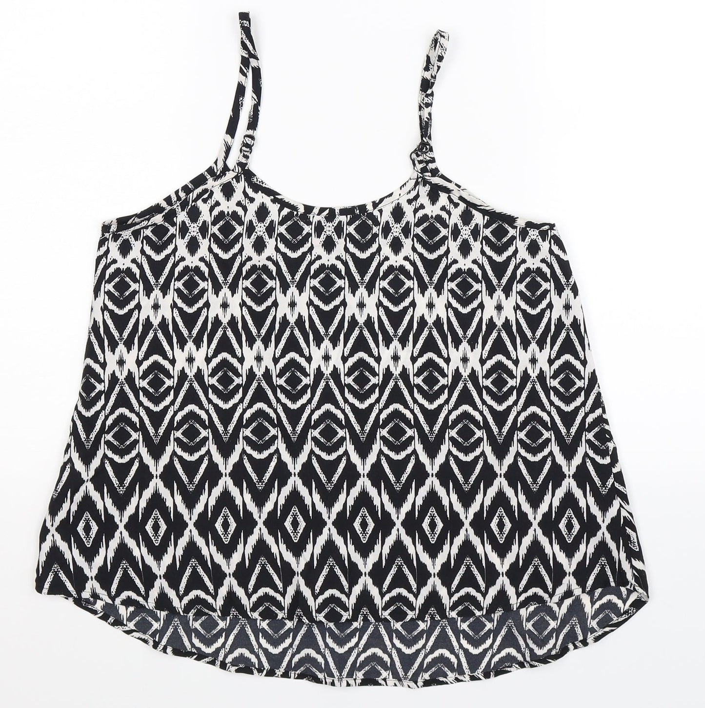 QED London Womens Black Geometric  Basic Tank Size 10